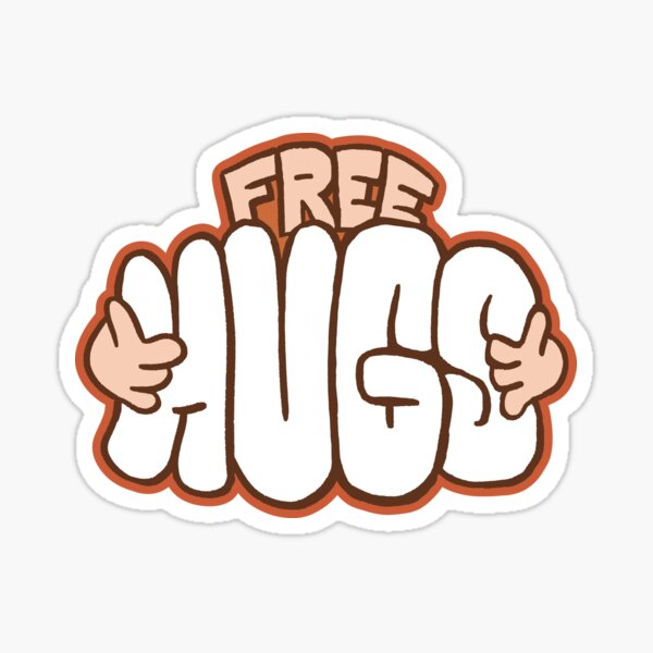 Free Hugs - Orange Sticker