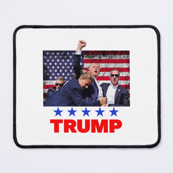 Item preview, Donald Trump Assassination Attempt With American Flag and Banner (light) designed and sold by squirrelyshirts.