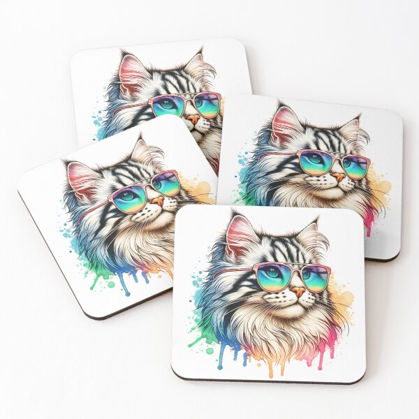Item preview, Watercolor American Bobtail Cat Wearing Sunglasses designed and sold by TheAnimalZ00.
