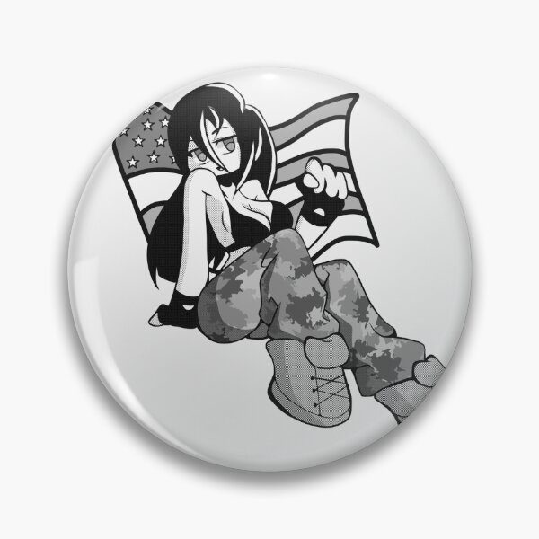 Item preview, Military Girl (Violet) B&W with Flag designed and sold by GenesisStein.