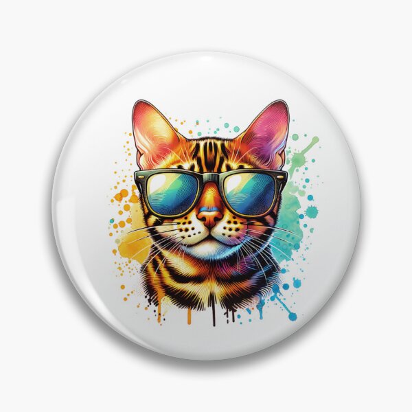 Item preview, Watercolor Bengal Cat Wearing Sunglasses designed and sold by TheAnimalZ00.