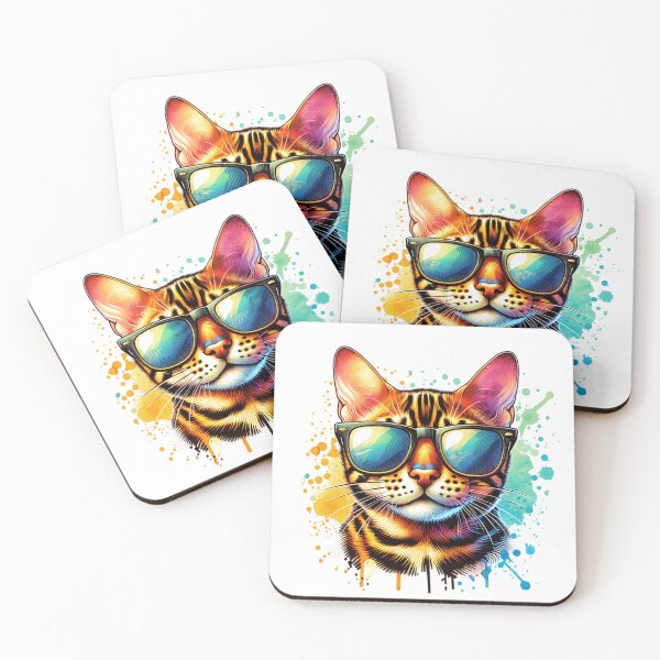Item preview, Watercolor Bengal Cat Wearing Sunglasses designed and sold by TheAnimalZ00.