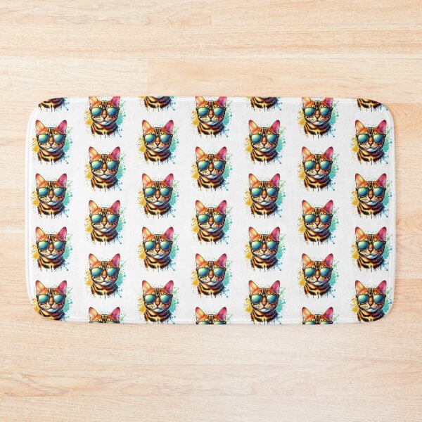 Item preview, Gato Bengala Acuarela Con Gafas De Sol designed and sold by TheAnimalZ00.