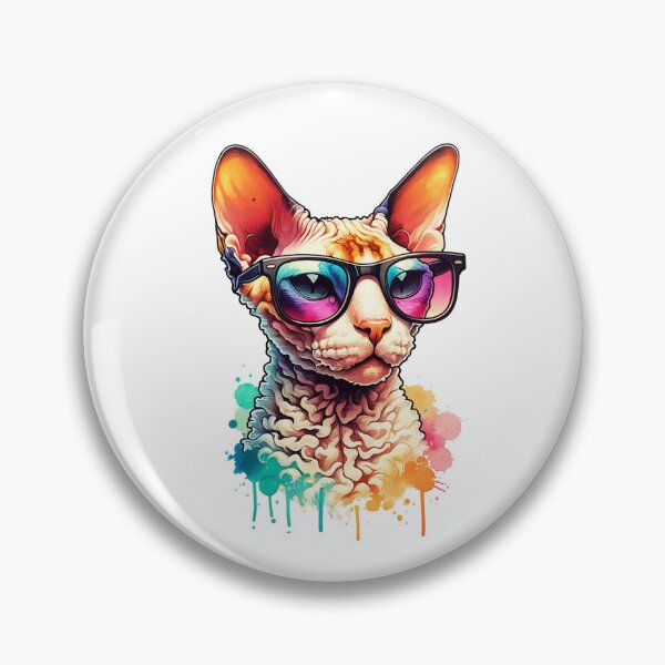 Item preview, Watercolor Cornish Rex Cat Wearing Sunglasses designed and sold by TheAnimalZ00.