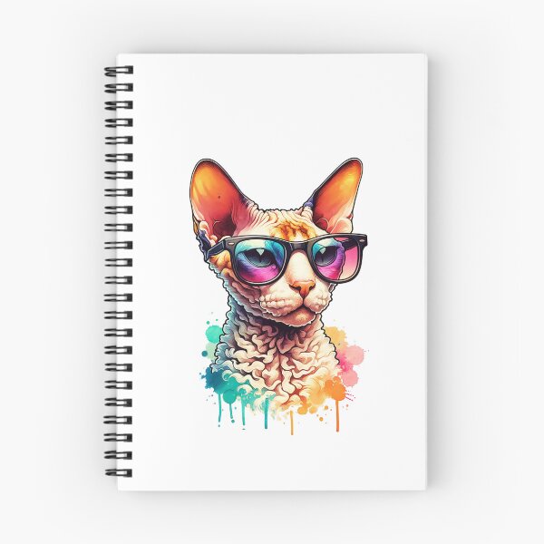 Artikelvorschau, Aquarell Cornish Rex Katze mit Sonnenbrille entworfen und verkauft von TheAnimalZ00.