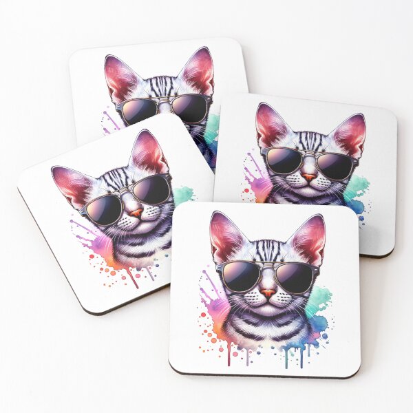 Item preview, Gato Mau Egipcio Acuarela Con Gafas De Sol designed and sold by TheAnimalZ00.
