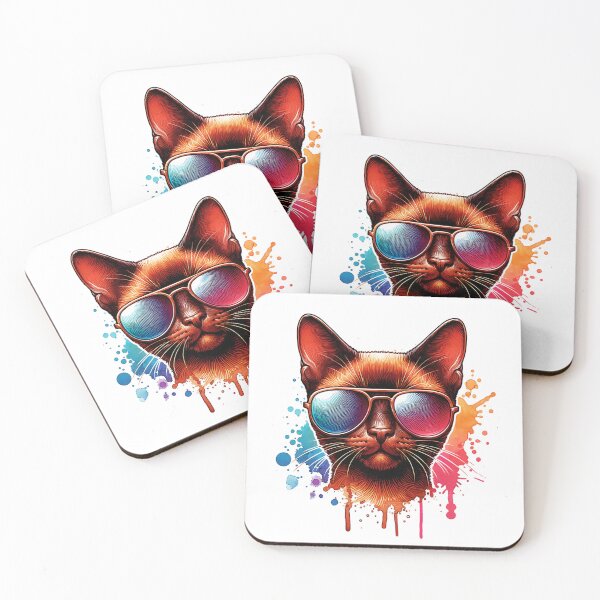 Item preview, Watercolor Havana Brown Cat Wearing Sunglasses designed and sold by TheAnimalZ00.