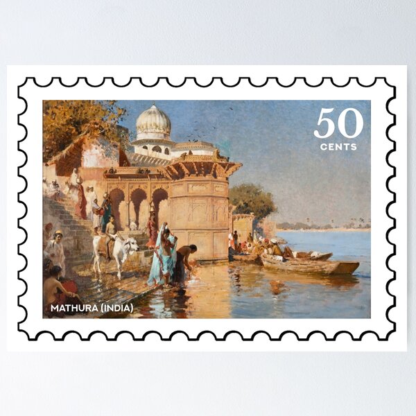 Item preview, Mathura (India), vintage travel stamp designed and sold by RabbitK.