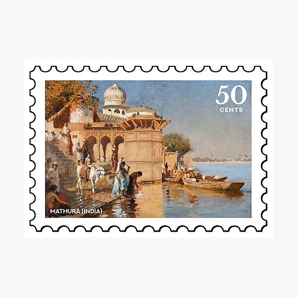 Item preview, Mathura (India), vintage travel stamp designed and sold by RabbitK.