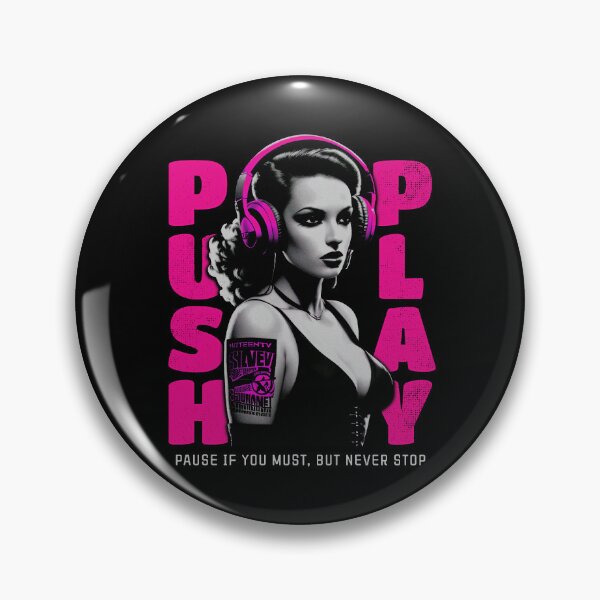 Item preview, Push Play - Never Stop - Techno Music DJ Life designed and sold by Urban-Alien.