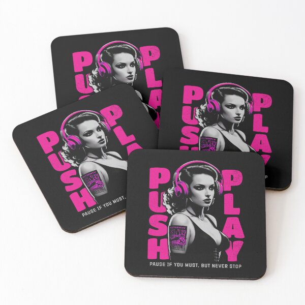 Item preview, Push Play - Never Stop - Techno Music DJ Life designed and sold by Urban-Alien.