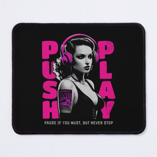 Item preview, Push Play - Never Stop - Techno Music DJ Life designed and sold by Urban-Alien.