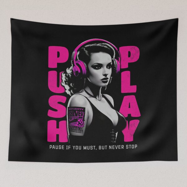 Item preview, Push Play - Never Stop - Techno Music DJ Life designed and sold by Urban-Alien.