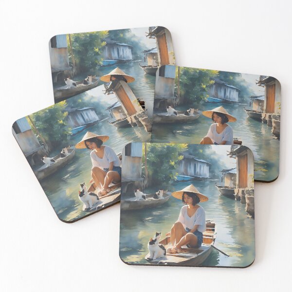 Item preview, Thai canal scenery and Cats designed and sold by Sijtipat.