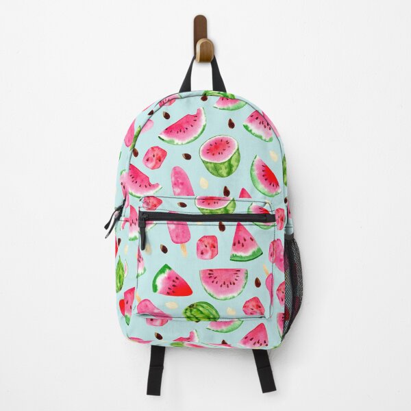 Item preview, Watercolor Watermelon Pattern (Blue Background) designed and sold by andrebalest.art.