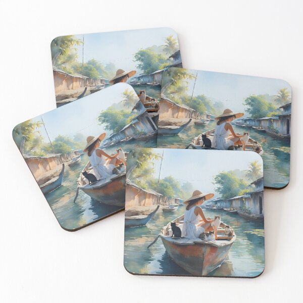 Item preview, Thai canal scenery and Cats designed and sold by Sijtipat.