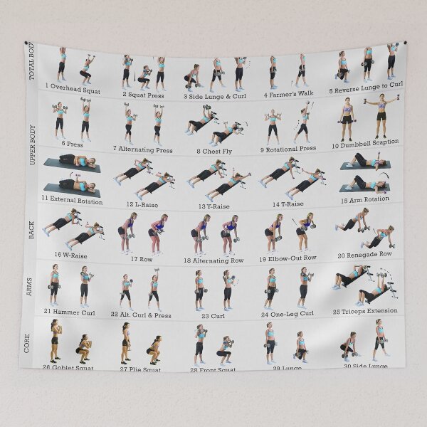 Item preview, Dumbbell Workout Chart Exercise designed and sold by Ornellaher.