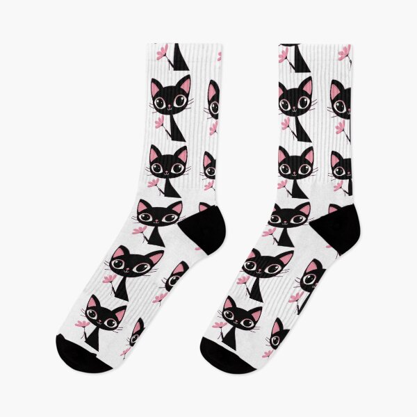 Item preview, Black Cat Pink Ear Giving a Flower designed and sold by Nanthanon.