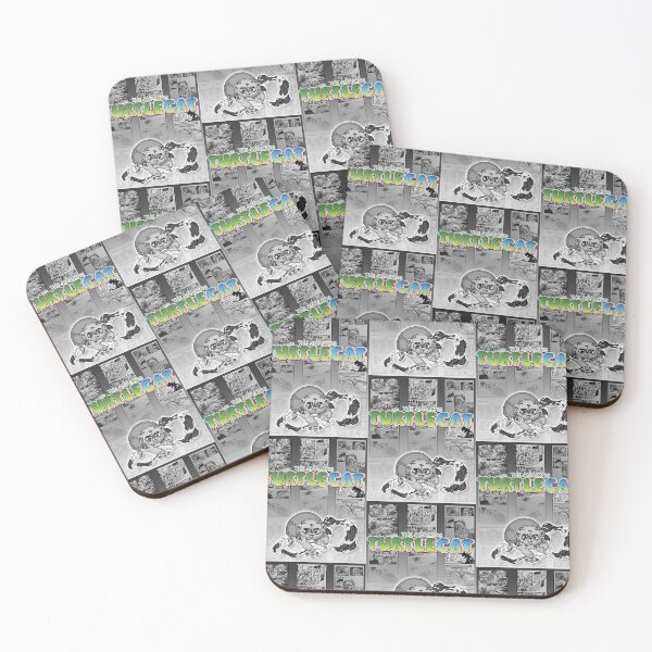 Item preview, Swish-a-wssshh Actiony Turtlecat Manga Toned - with background designed and sold by Pin-eye.
