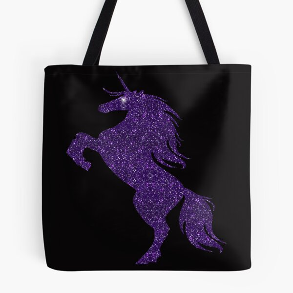 Item preview, Purple Faux Glitter Magical Rearing Unicorn designed and sold by Atteestude.