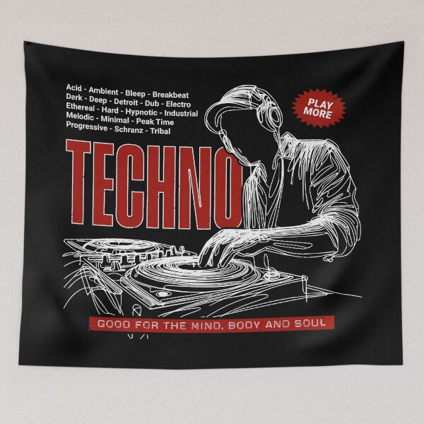 Item preview, Play More Techno - Music Lover DJ Life designed and sold by Urban-Alien.