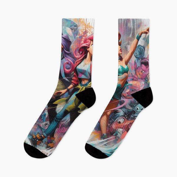 Item preview, Daughters of Triton in urban outfit, graffiti-style designed and sold by Ssevi.
