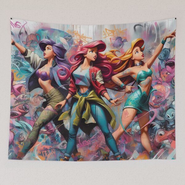 Item preview, Daughters of Triton in urban outfit, graffiti-style designed and sold by Ssevi.