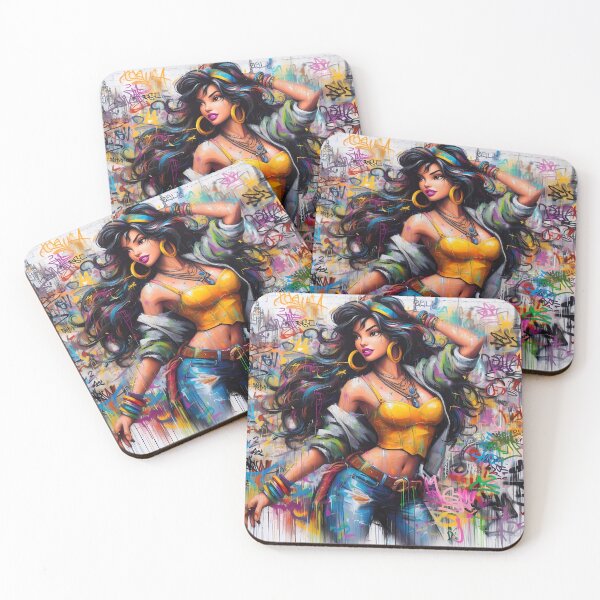 Item preview, Esmeralda in urban outfit, graffiti-style designed and sold by Ssevi.
