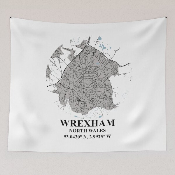 Item preview, Wrexham North Wales Street Map Decor designed and sold by tbcreationsuk.