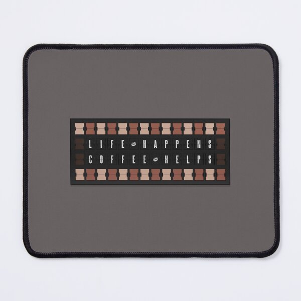 Item preview, Flipboard typography with 'Life Happens Coffee Help' letters and coffee beans designed and sold by trepiu.