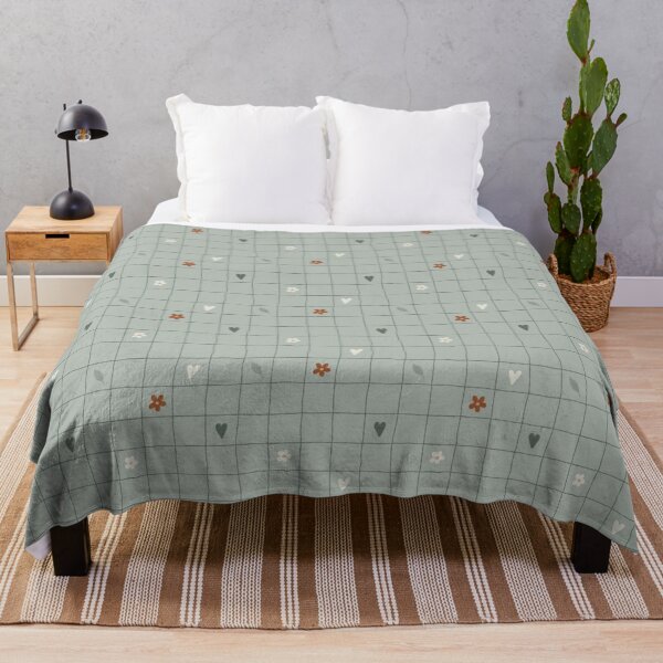 Artikelvorschau, Niedliche pastellfarbene Mintfarbengitter mit Herzen und Blumen, nahtloses Muster für Kinderzimmer, Tapetenmuster, Papierdesign, Neugeborenenstoff, Textil, entworfen und verkauft von GorXena.