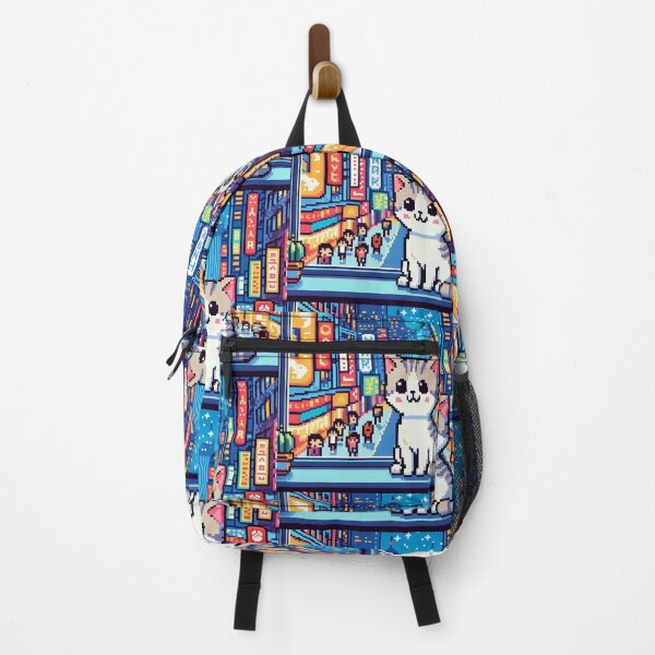 Item preview, Pixelart cat in the city v2 designed and sold by MemeMelodies.