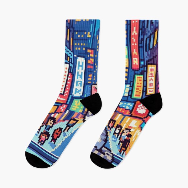 Item preview, Pixelart cat in the city v2 designed and sold by MemeMelodies.