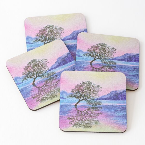 Item preview, Wanaka lake tree watercolor painting designed and sold by Wolshebnaja.