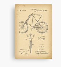1897 Patent Velocipede Fahrrad Geschichte Erfindung Leinwanddruck