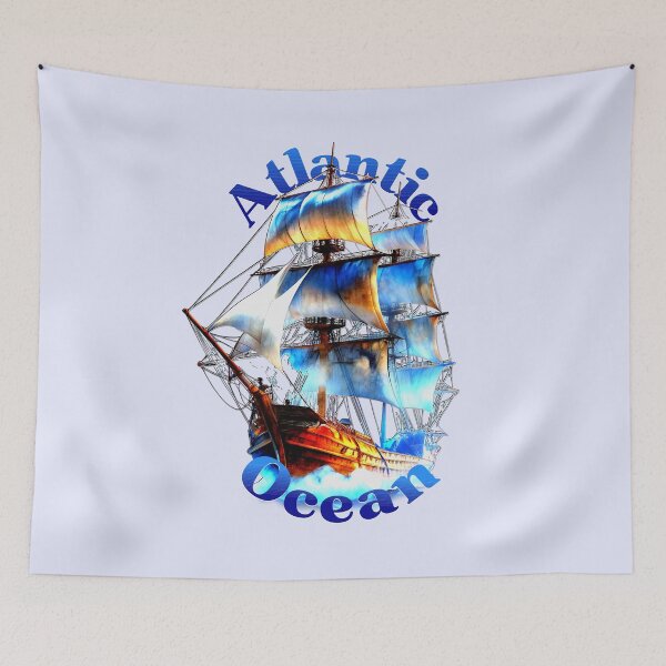 Item preview, Flying Dutchman Ghost Ship - Atlantic Ocean Art designed and sold by VikArtStudio.