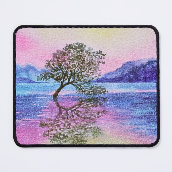 Item preview, Wanaka lake tree watercolor painting designed and sold by Wolshebnaja.