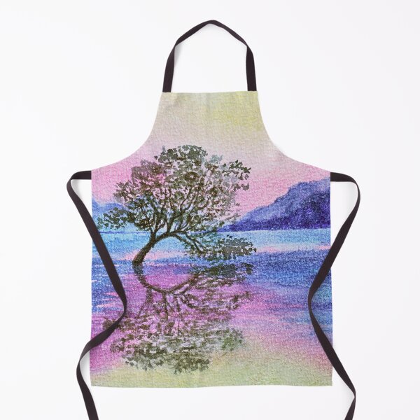 Item preview, Wanaka lake tree watercolor painting designed and sold by Wolshebnaja.