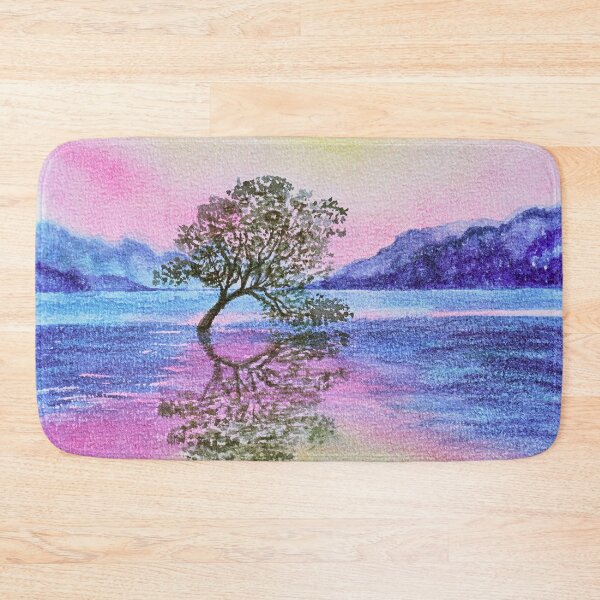 Item preview, Wanaka lake tree watercolor painting designed and sold by Wolshebnaja.