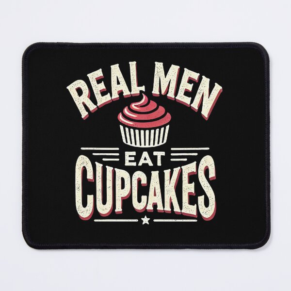 Item preview, Real Men Eat Cupcakes Funny Retro Design designed and sold by PantatKiller.