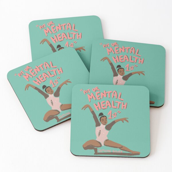 Item preview, Simone Biles Quote "Put Your Mental Health First" - Inspirational Drawing designed and sold by yalih.