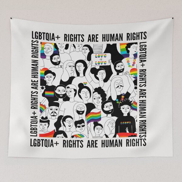 Item preview, LGBTQIA+ Rights are Human Rights, Pride designed and sold by SuchWowDesign.
