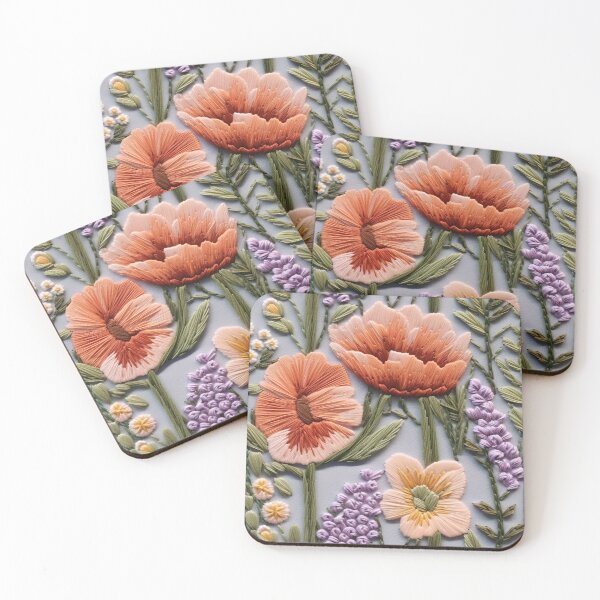 Item preview, Hand-Embroidered Floral Patterns on Fabric ,embroidery patterns,embroidery flowers. designed and sold by garden-secret.