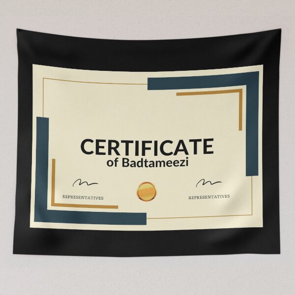 Item preview, Certificate of badtameezi Hindi/Urdu Slang designed and sold by Amnaatiq.