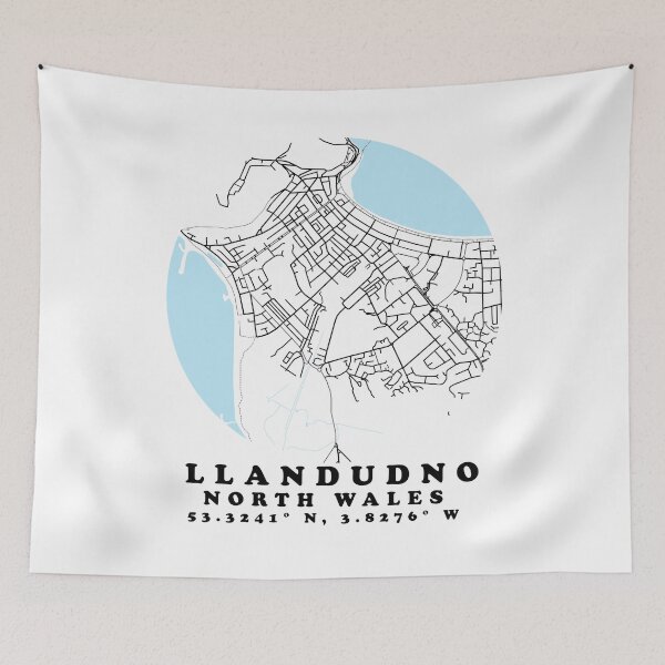 Item preview, Llandudno North Wales Street Map Decor designed and sold by tbcreationsuk.