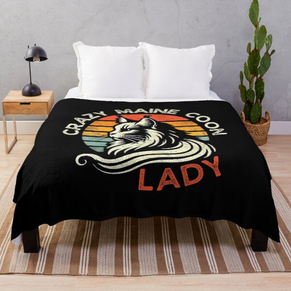 Item preview, Crazy Maine Coon Lady Retro Vintage Cat Lover designed and sold by PantatKiller.
