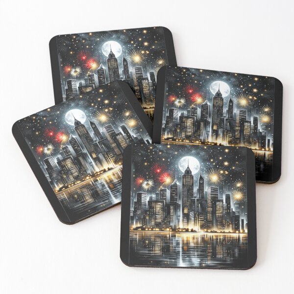 Item preview, Festive night city designed and sold by FusiTink.