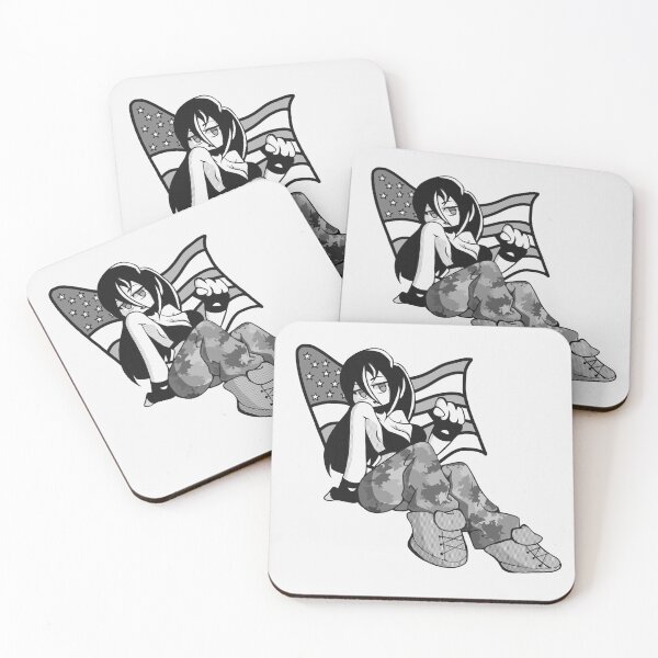 Item preview, Military Girl (Violet) B&W with Flag designed and sold by GenesisStein.