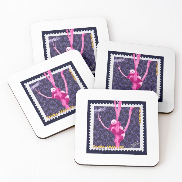 Item preview, A retro stamp with Panda in a tree designed and sold by PrintsbyJake.