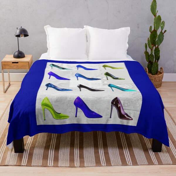 Item preview, The vivid blue and green shoe pattern, pop-art style graphics designed and sold by silent-violin.